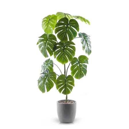 Faux 3.5 Ft. Monstera Plant W/Pot